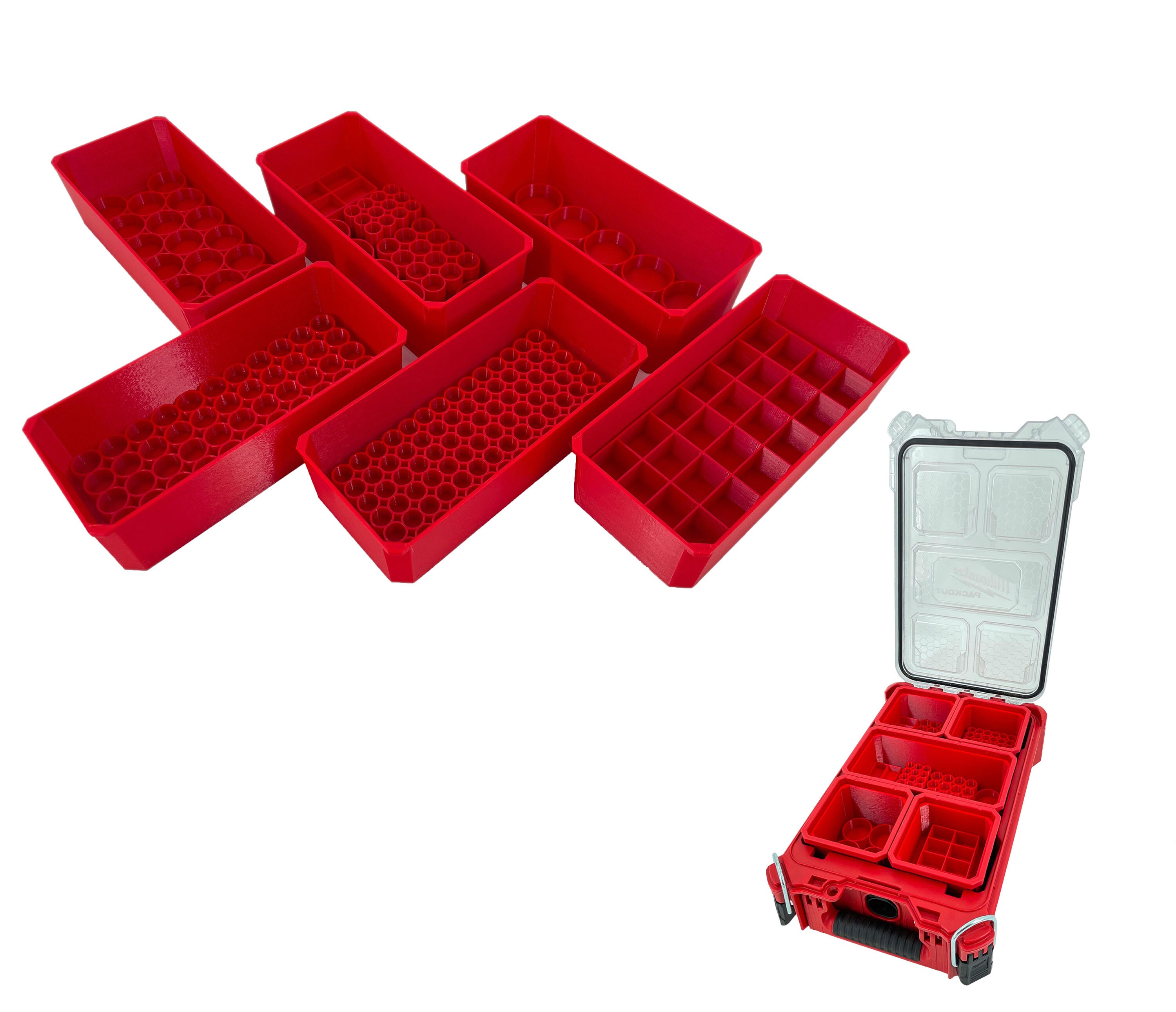 Milwaukee Packout Compact Organizer Compatible AA AAA C D 9V Long Battery Insert Bin