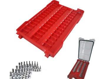 Milwaukee Packout lågprofils kompakt organisatör kompatibel med Husky 3/8" bitshylsnyckelsats