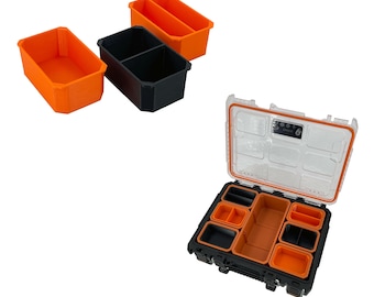Ridgid 2.0 Pro Gear Small Parts Organizer Box compatibile con piccoli contenitori impilabili - Arancione