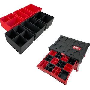 Skrzynka narzędziowa Milwaukee Packout 4 Drawer Kompatybilna z małymi pojemnikami do układania w stosy - czarna