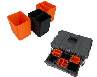 Ridgid 2.0 Pro Gear - Scatola portautensili a 2 cassetti con contenitori impilabili di piccole dimensioni - Nero