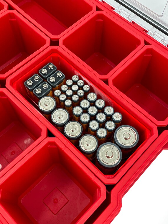 Milwaukee Packout Organizer Compatible AA AAA C D 9V Long Battery