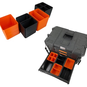 Ridgid 2.0 Pro Gear 3 Schublade Multi-Tiefe Werkzeug Organizer Box Kompatibel Medium Nesting Bins - Schwarz