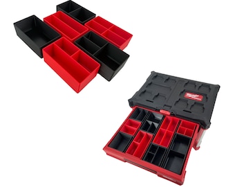 Milwaukee Packout Multi Depth 3 Drawer (Upper) Tool Box Compatible Medium Nesting Bins - Red