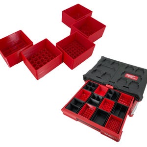 Milwaukee Packout 4-Drawer Tool Box Compatible Small AA AAA C D 9V Battery Insert Bin