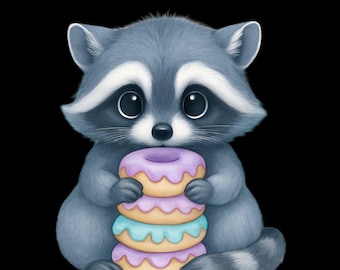 Cute Raccoon Print
