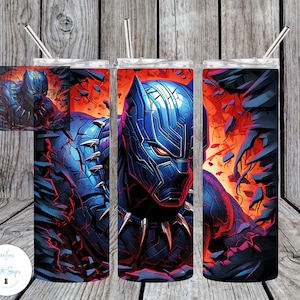 black panther png, Skinny Tumbler 20oz Design, Black Panther Sublimation, Digital png, Black Panther Wakanda Forever wrap png 20 oz