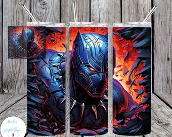 black panther png, Skinny Tumbler 20oz Design, Black Panther Sublimation, Digital png, Black Panther Wakanda Forever wrap png 20 oz