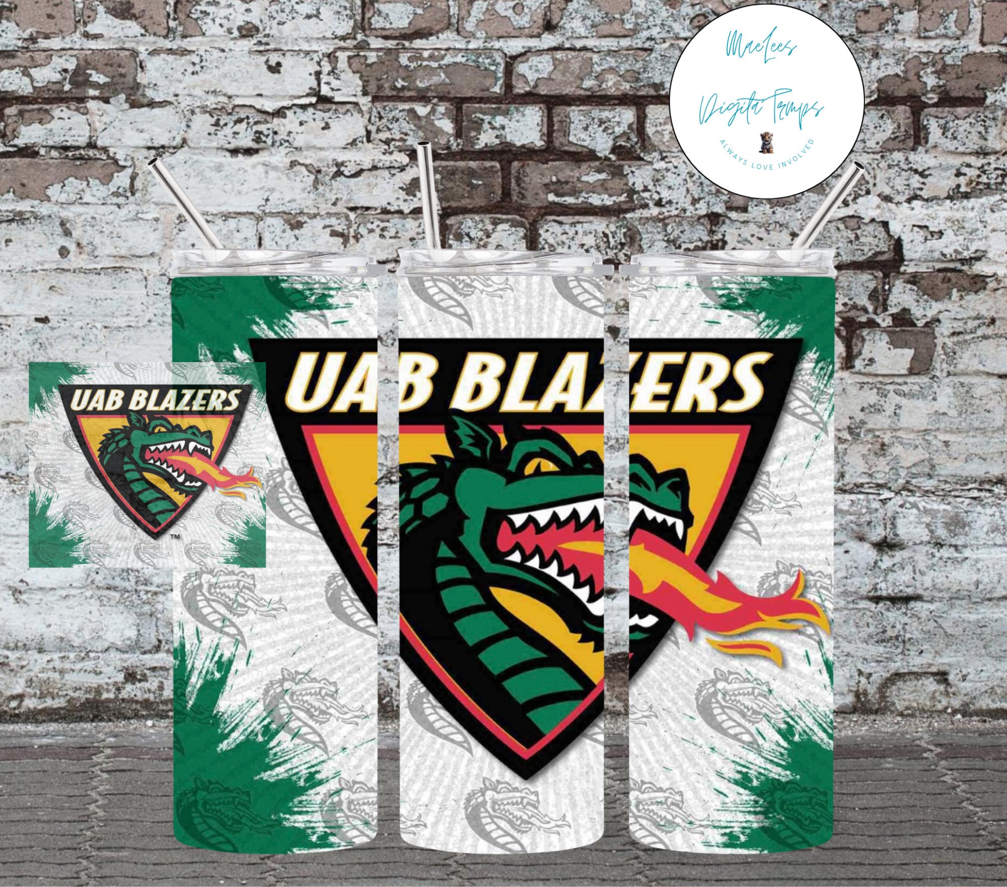 Blazers Tumbler Wrap, Sublimation png, Blazers Tumbler, UAB Tumbler Wrap Png, Dragon Football, Blazers Tumbler Pg, 20oz Skinny Tumbler Wrap