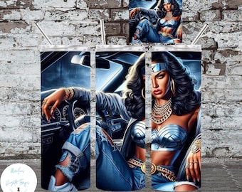 Dope Women Hero, Chilled Hero Sublimation, 20oz Skinny Tumbler Wrap, Wonder Women Hero Sublimation, Digital PNG Instant Download,Intense png