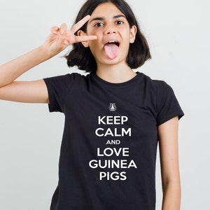 Keep Calm and Love Guinea Pigs Tee - Cute Youth Guinea Pig Shirt - Children's Pet Lover Gift - Fun Animal Print