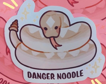Danger Noodle Laminated Snake Sticker