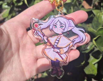 Frieren Keychains / Sousou No Frieren Keychains / Glitter Epoxy Keychains / Anime Keychain / Anime Art / Cartoon Art / Cartoon Keychain