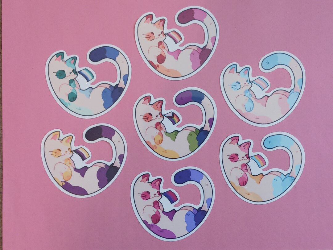 Pride Cat Laminated Sticker - Etsy