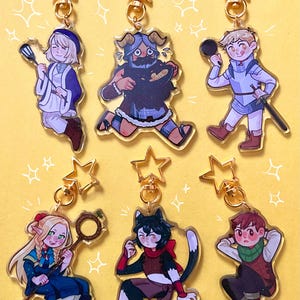 Dungeon Meshi Keychains / Delicious in Dungeon Keychains / Glitter Epoxy Keychains / Anime Keychains / Anime Art