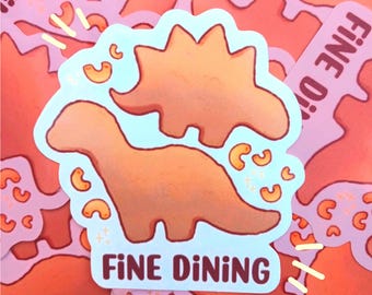 Fine Dining Chicken Nugget Laminated Sticker