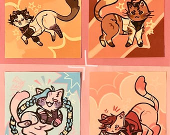 Arcane Cat Mini Prints / Cute Print / Anime Print / Cat print / Wall art / Wall Decor