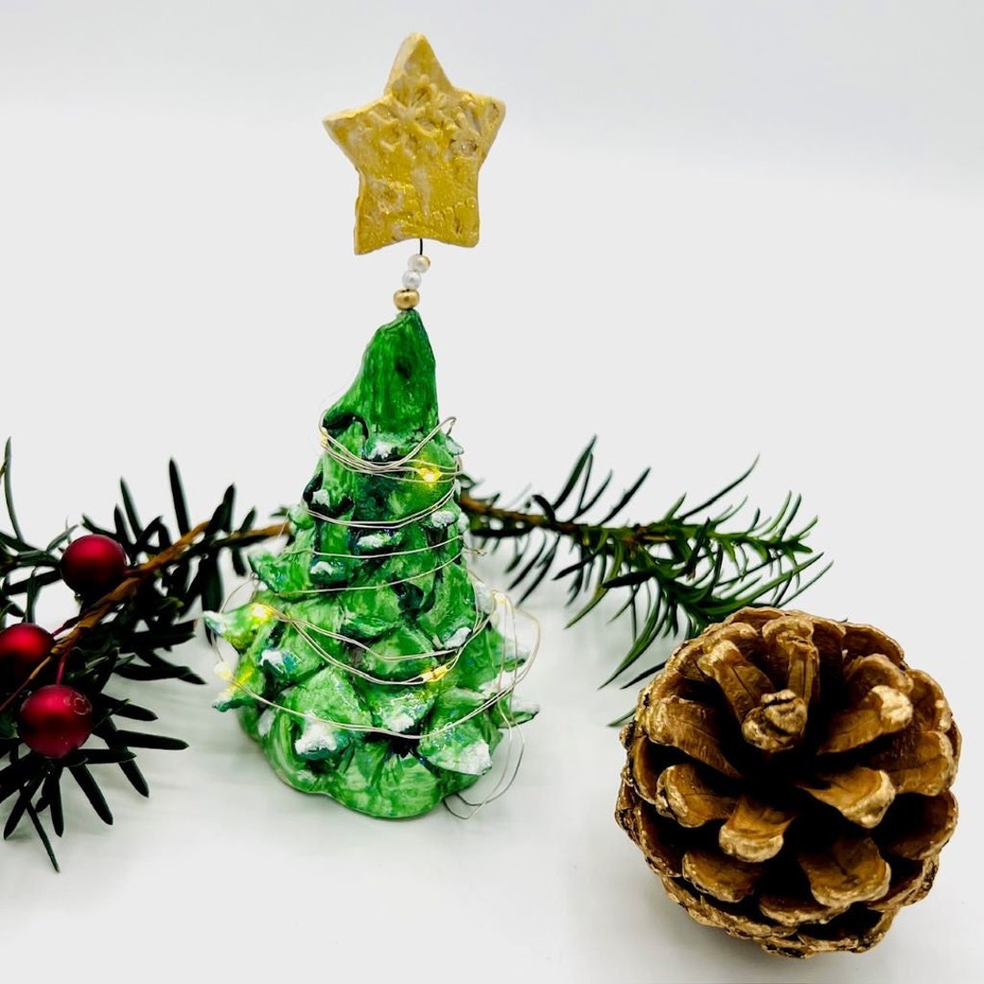 Christmas Tree With Fairy Lights Mini Ceramic Tree Small Etsy