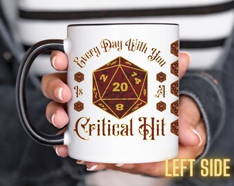 D20 Critical Hit Coffee Mug, Geeky Gamer Gift