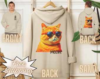 Cat Dad Hoodie, Meow Unisex Sweatshirt, Cat Lover Gift