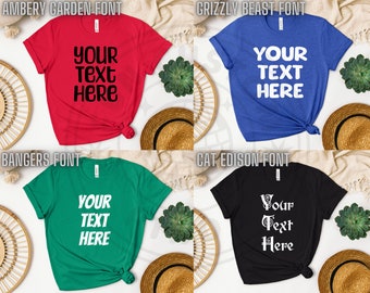 Personalized Bella+Canvas Text Shirt, Custom Unisex Tee