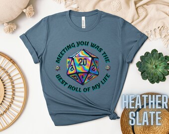 D20 Dice DnD T-Shirt, Geeky Gamer Gift