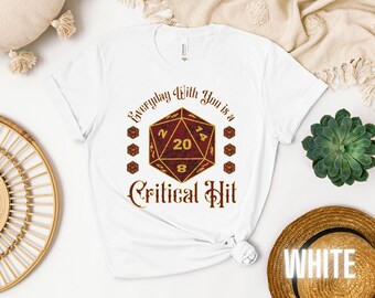 D20 Critical Hit T-Shirt, DnD Gamer Tee, Romantic Gift