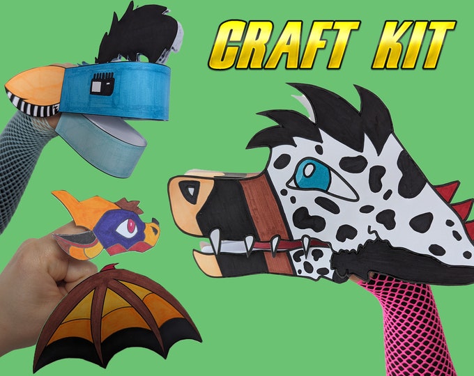 Paper Dragon Puppet Builder Kit. Wolf Dragon, Tiktok Dragon. Tiktok ...