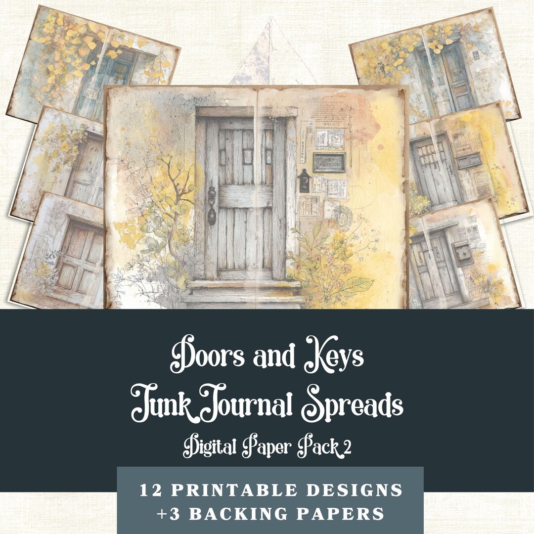 Doors and Keys Junk Journal Paper - Vintage Printable Pages (PDF & JPG ...