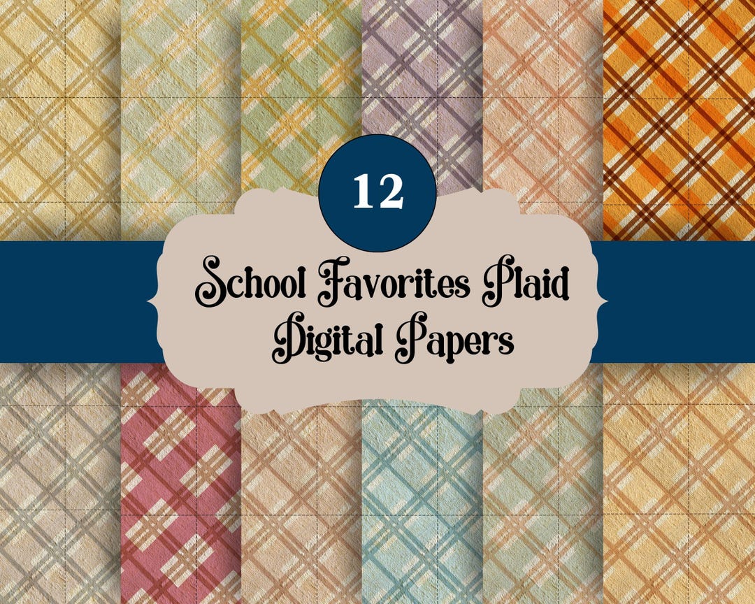 School Favorites Plaid Patterned Paper | | Includes 12 Patterns and 48 ...