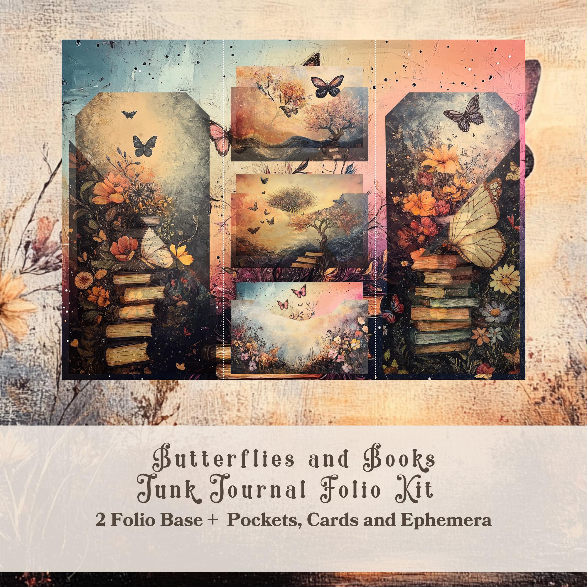 Butterflies and Books Junk Journal Folio Kit | Vintage Printable ...
