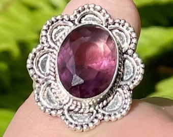 Lila Ametist Ring Storlek 7
