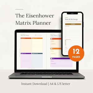 Eisenhower Matrix Wochenplaner, Agenda-Planer für Aufgaben (PDF Download)