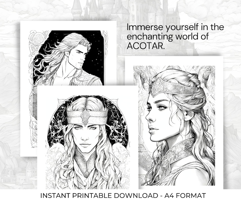 ACOTAR Coloring Book Dive Into the Magical World of Sarah J Maas SJM 