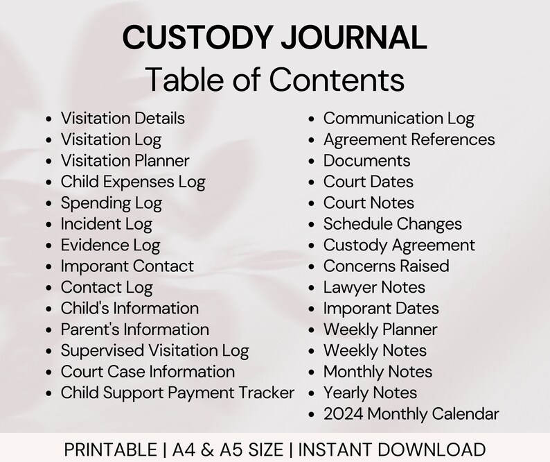 Ultimate 2024 Child Custody Journal, Custody Planner 2024, Coparenting ...