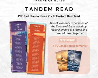 Throne of Glass Tandem Read Bookmarks: Empire of Storms & Tower Dawn (PDF Set + Bonus!)