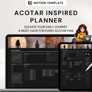 ACOTAR Inspired Notion Planner: Weekly Calendar Template (Digital Download)