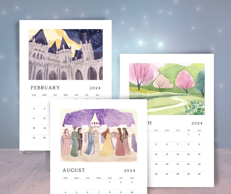 Printable Prythian 2025 Calendar A4 Acotar Inspired Printable Digital
