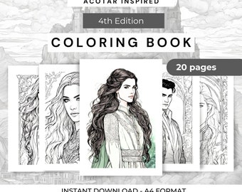 Livre de coloriage ACOTAR : le monde prythien de Sarah J Maas (patron PDF)