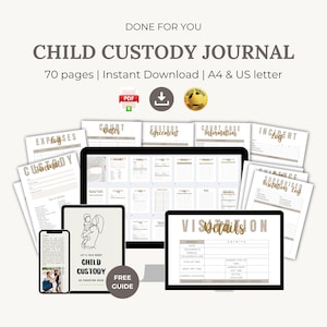 Diario de custodia de menores Ultimate 2025, 70 páginas, PDF, planificador para la crianza compartida, tamaño A4, carta de EE. UU., imprimible, carpeta de custodia, diario de crianza compartida por divorcio