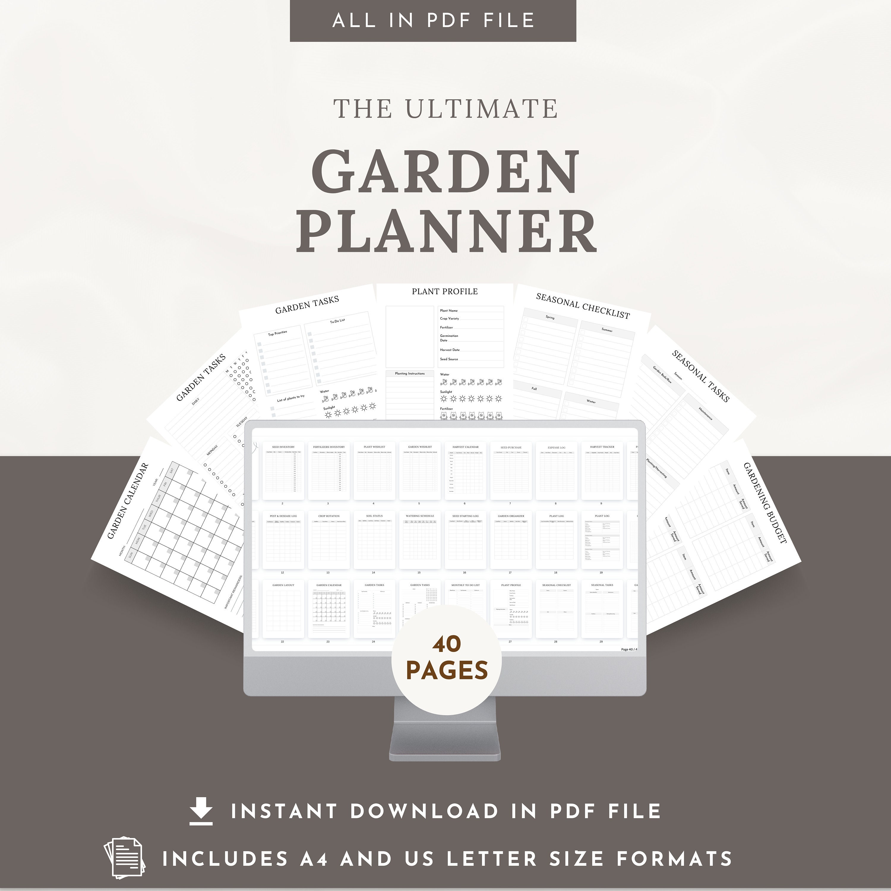 The Ultimate Garden Planner - Printable PDF With 40 Pages | Instant ...
