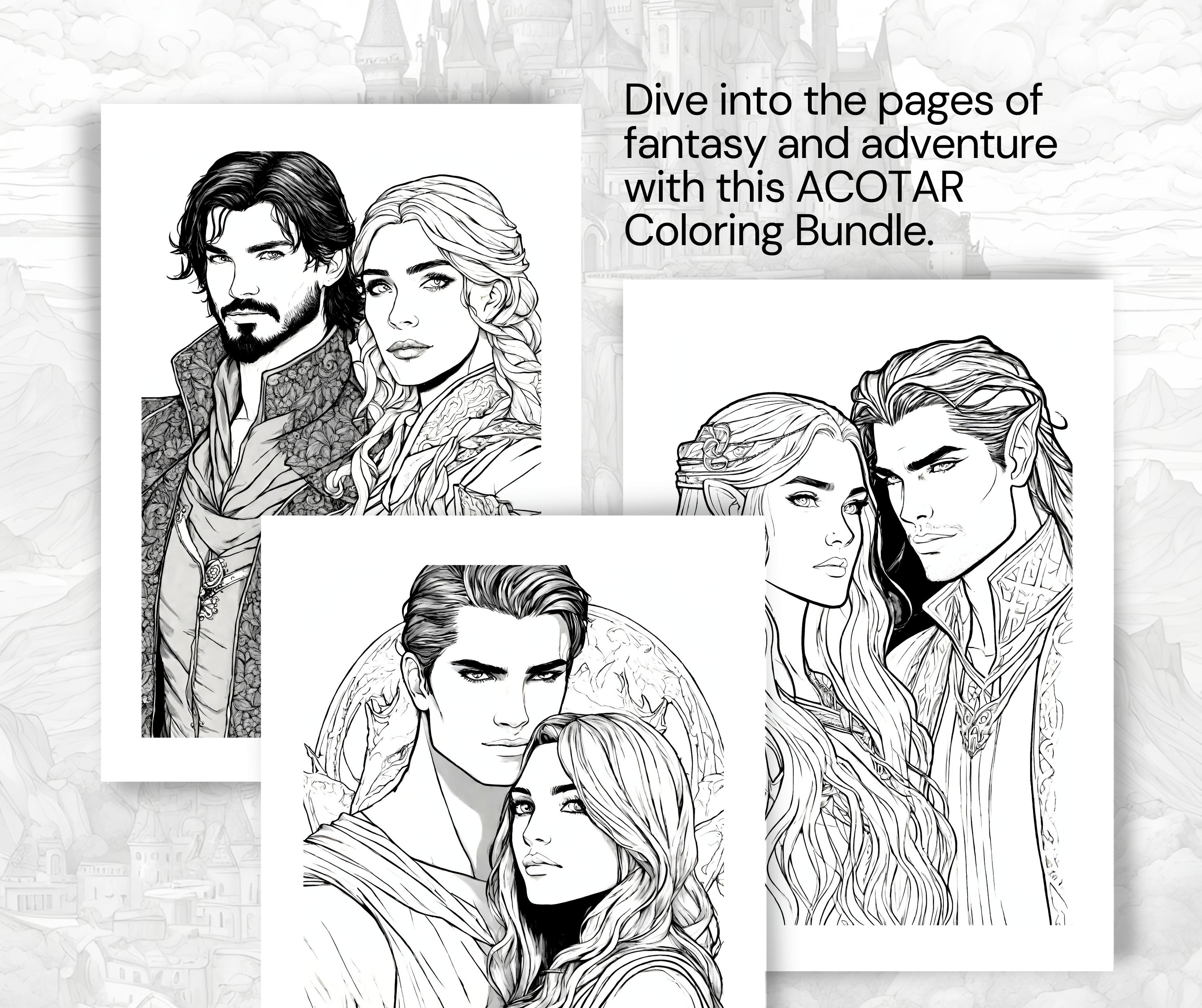 ACOTAR Coloring Book 5th Edition Coloring Pages Acotar Craft SJM Merch ...