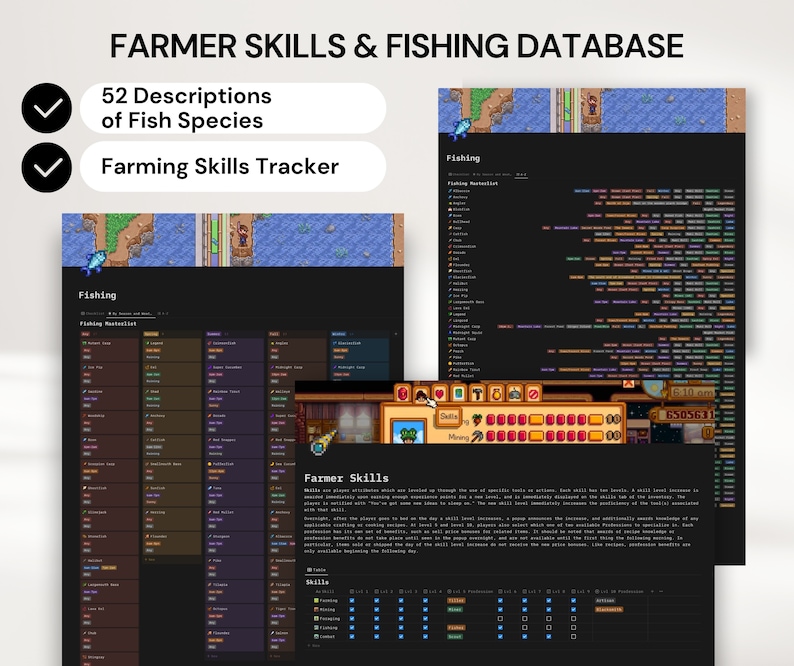 Ultimate stardew valley planner 12 databases notion template done for