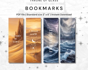 Throne of Glass Bookmarks: Fantasy Series Art (Digital Download)