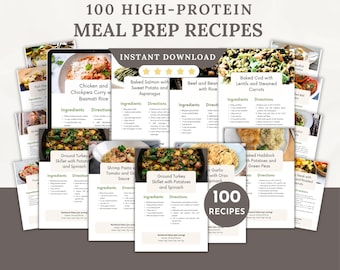 100 High-Protein Meal Prep Recipes | Healthy Lunch & Dinner (Digital Download PDF)