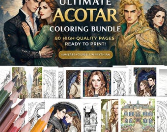 Libro da colorare ACOTAR / 80 pagine fantasy prythian (download digitale)