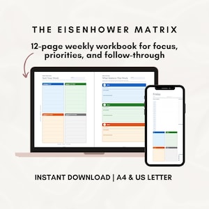 Eisenhower Matrix Wochenplaner, Priority Focus Workbook (Digitaler Download)