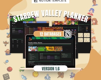Planificador de Stardew Valley: Plantilla Notion 1.6, Seguimiento de partidas (Descarga digital)