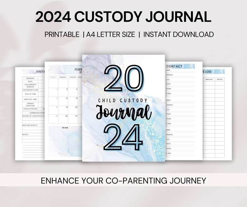 Printable 2024 Child Custody Journal, Custody Planner 2024, Coparenting