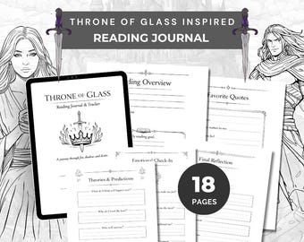 Diario di lettura di Throne of Glass / Disegni da colorare ispirati ai fan (PDF stampabile)
